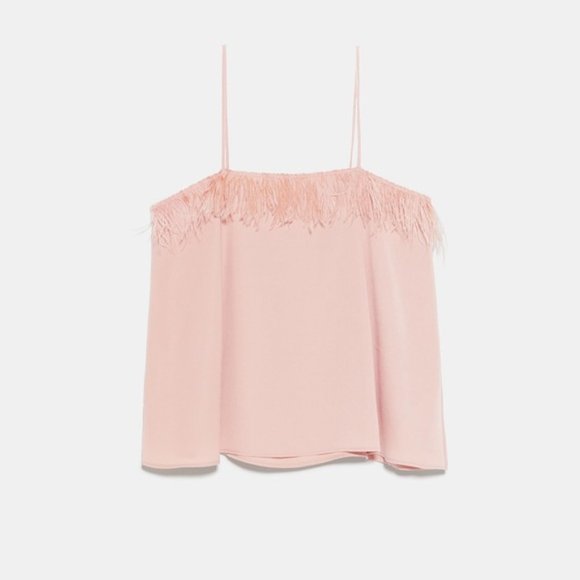 Zara feather on top camisole - Picture 2 of 8